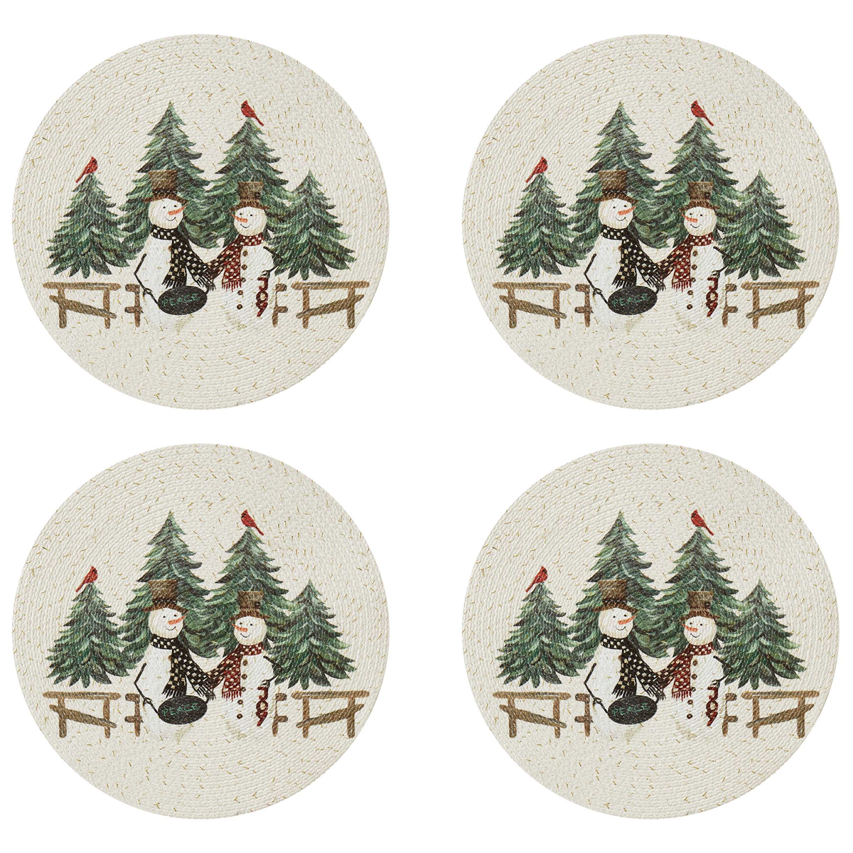 Avanti Avanti Linens Country Snowman Round Placemats - Set of 4