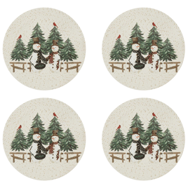 Avanti Avanti Linens Country Snowman Round Placemats - Set of 4