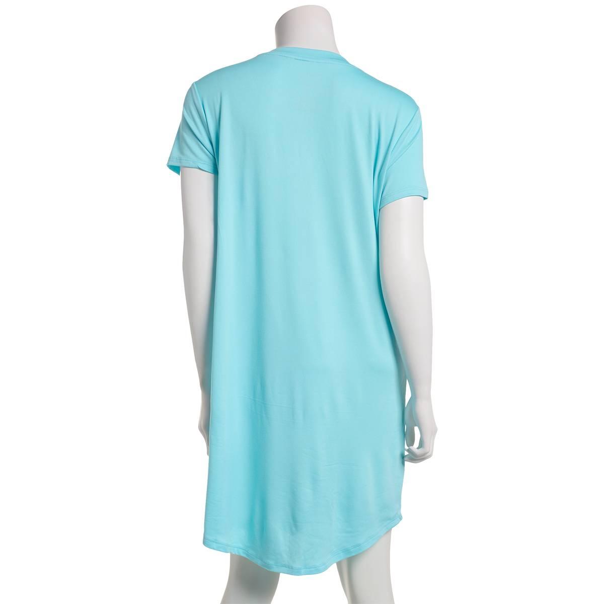 Womens Jaclyn Short Sleeve Flamingo Hibiscus Nightshirt