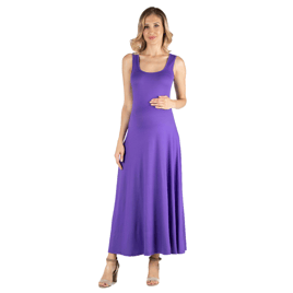 Womens 24/7 Comfort Apparel Slim A-Line Maternity Maxi