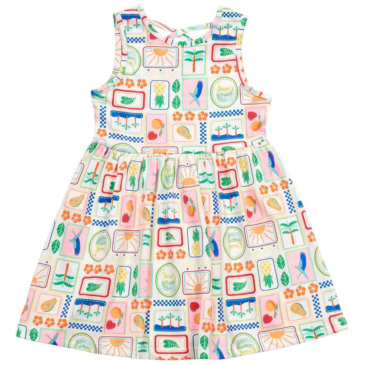 Girls (4-6x) Freestyle Revolution Vacation Time Stamp Print Dress