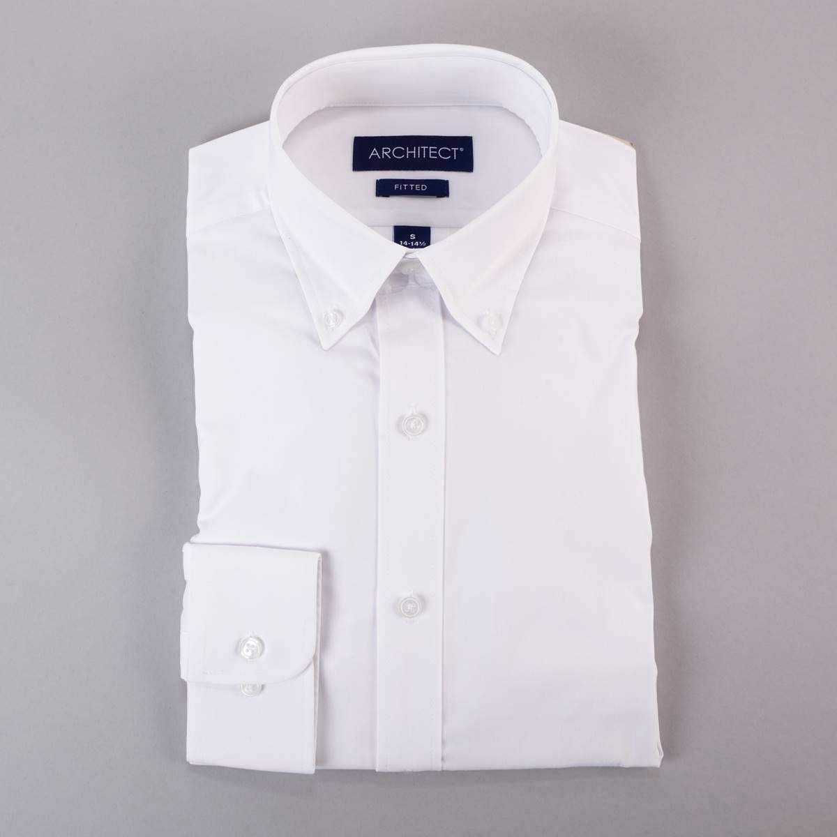 Mens Architect(R) High Performance Button Collar Fitted Dress Shirt