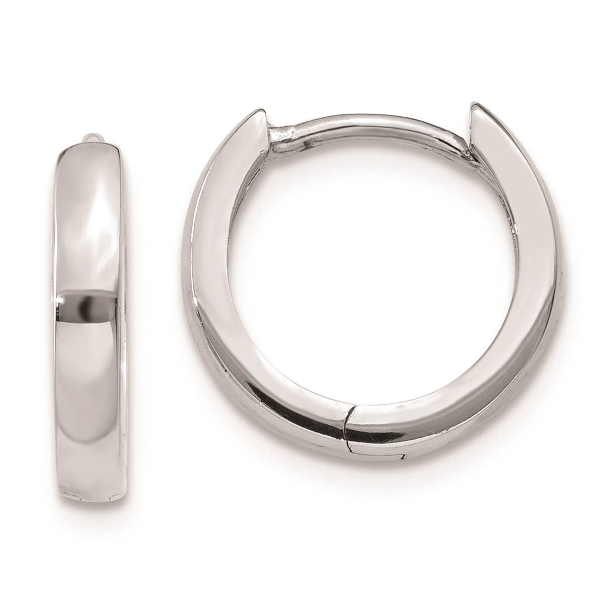 Gold Classics(tm) 14kt. White Gold Hinged Hoop Earrings