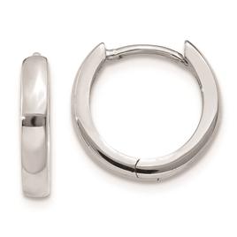 Gold Classics(tm) 14kt. White Gold Hinged Hoop Earrings