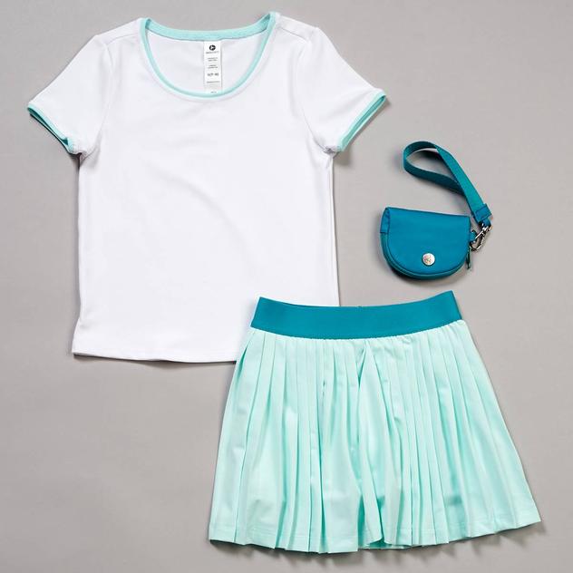 Girls (7-16) 90 Degree® by Reflex 3pc. Tee w/ Pleated Skort