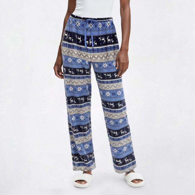 Plus Size Muk Luks® Deer Fair Isle Silky Velour Pajama Pants
