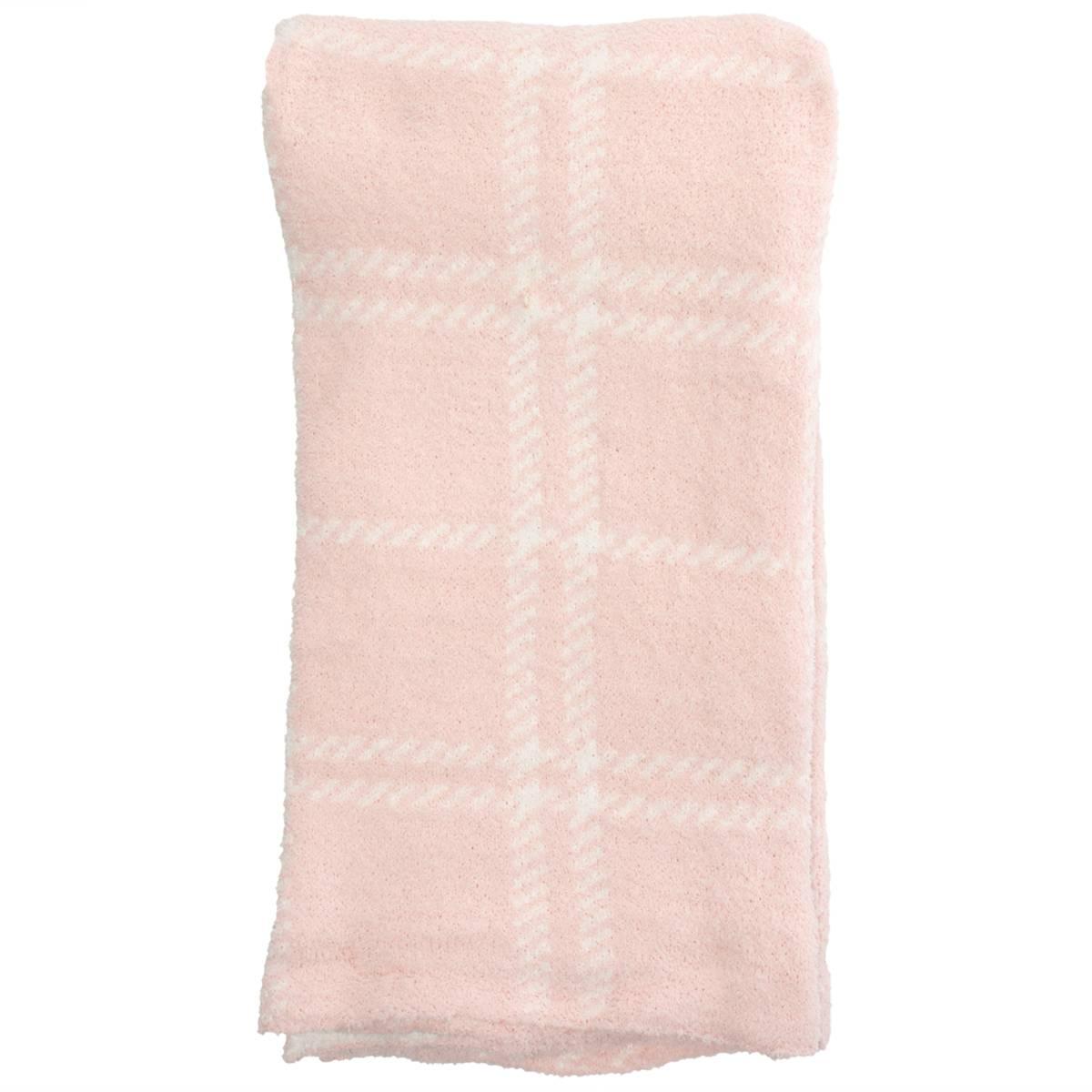 Chenille Plaid Mint Baby Blanket
