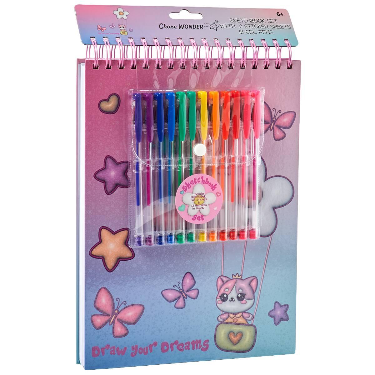 Girls Votum Kawaii Critters Sketchbook w/ Gel Pens & Stickers