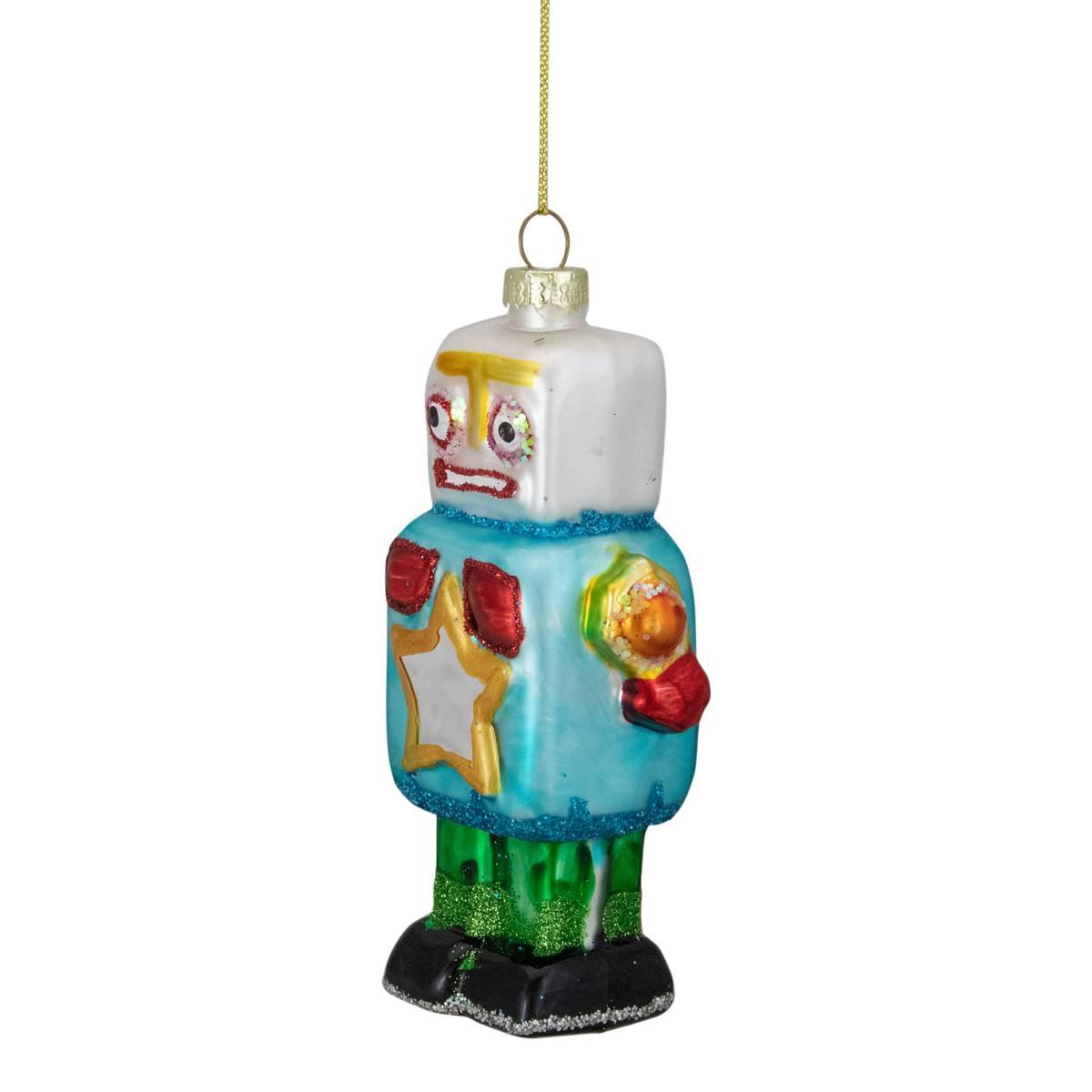 Northlight Seasonal 4.75in. Glass Robot Christmas Ornament