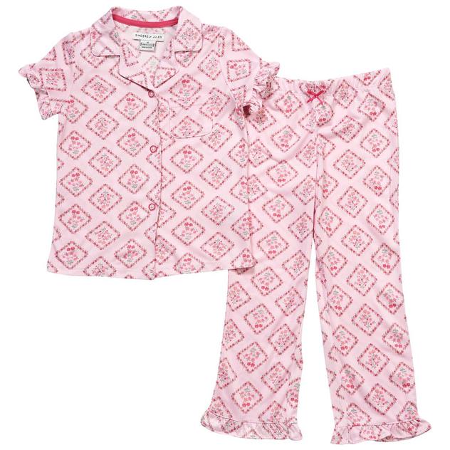 Toddler Girl Sincerely Jules Ditsy Diamonds Capris Pajama Set