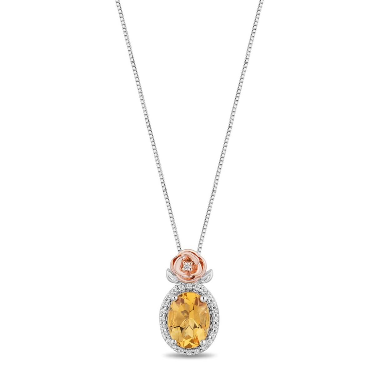 Enchanted by Disney Sterling Silver Citrine Pendant Necklace