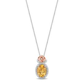 Enchanted by Disney Sterling Silver Citrine Pendant Necklace
