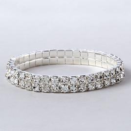 Rosa Rhinestones 2 Row Crystal Bracelet