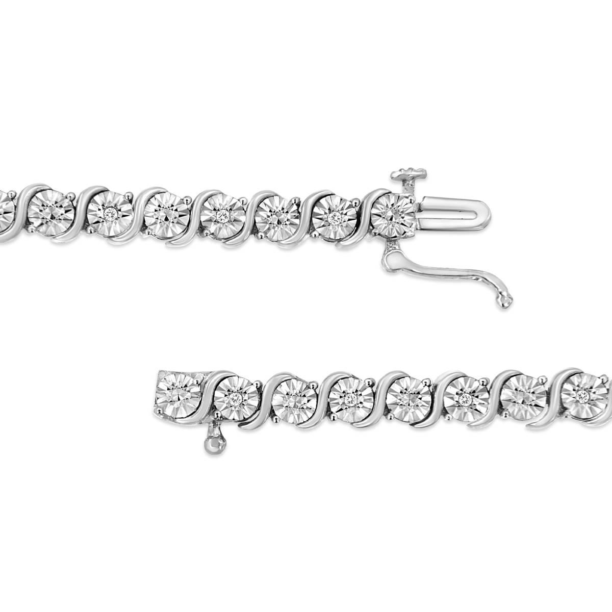 Haus of Brilliance Sterling Silver 1/10ctw. Tennis Bracelet