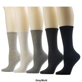 Womens Cuddl Duds® 5pk. Rib Welt Crew Socks