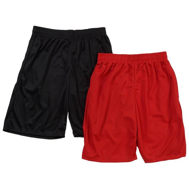 Mens Ultra Performance 2pk. Mesh Dry Fit Shorts - Red/Black