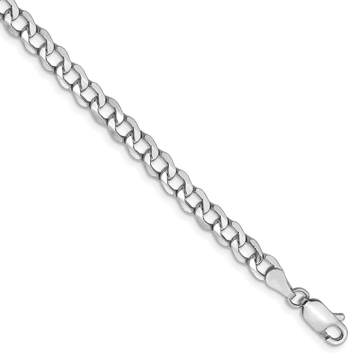 Mens Gold Classics™ 4.3mm. White Gold Semi Solid Curb Necklace