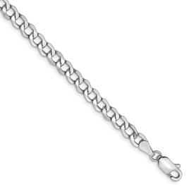 Mens Gold Classics™ 4.3mm. White Gold Semi Solid Curb Necklace