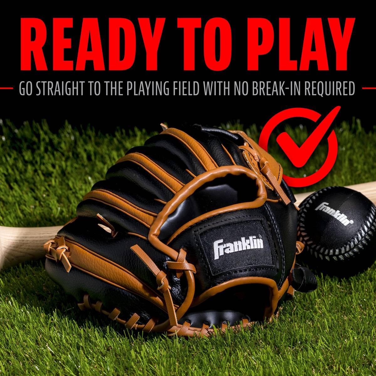 Franklin® 9.5in. Tee Ball Glove and Ball  - Black/Tan