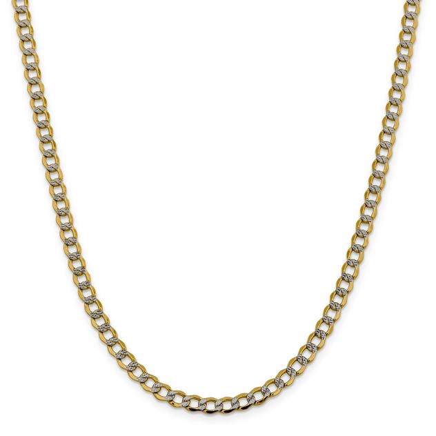 Gold Classics™ 5.2mm. 14kt. Semi Solid Pave Curb Necklace
