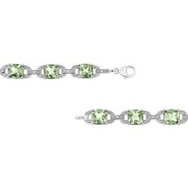 Haus of Brilliance Green Amethyst & 1/20ctw. Diamond Bracelet