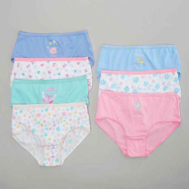 Girls René Rofé® 7pk. Be Happy Floral Brief Underwear