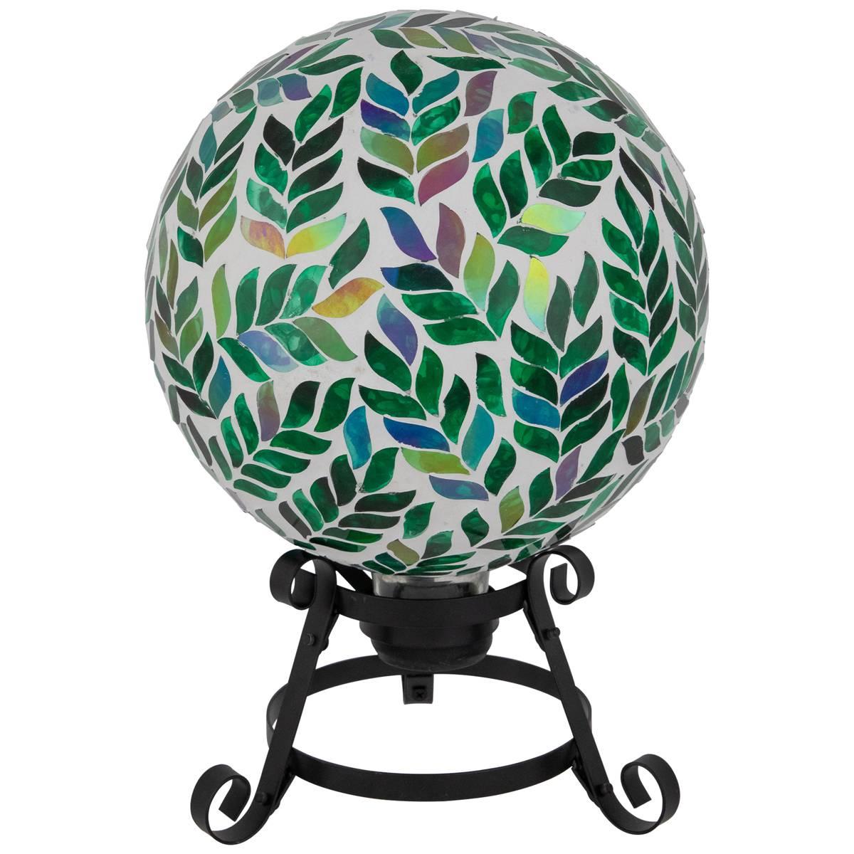 Northlight Seasonal Mosaic Iridescent Leaves Garden Gazing Ball