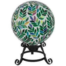 Northlight Seasonal Mosaic Iridescent Leaves Garden Gazing Ball