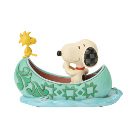 Jim Shore Peanuts Snoopy and Woodstock in Canoe Figurine