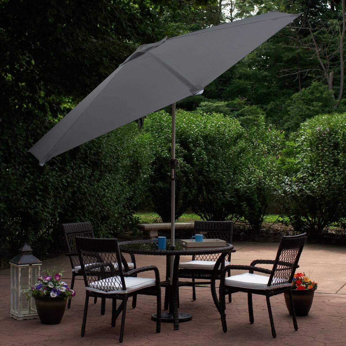 Northlight Seasonal 9ft. Solar Patio Market Tilted Umbrella