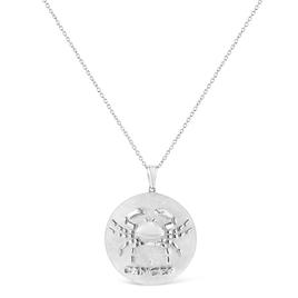 Haus of Brilliance Sterling Silver Diamond Cancer Zodiac Pendant