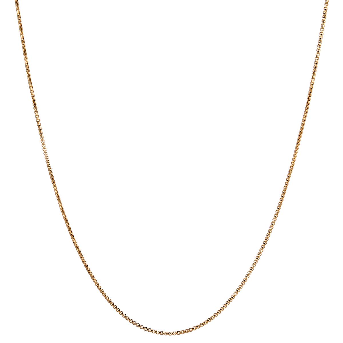 Design Collection Gold Plated Round Box Chain Necklace
