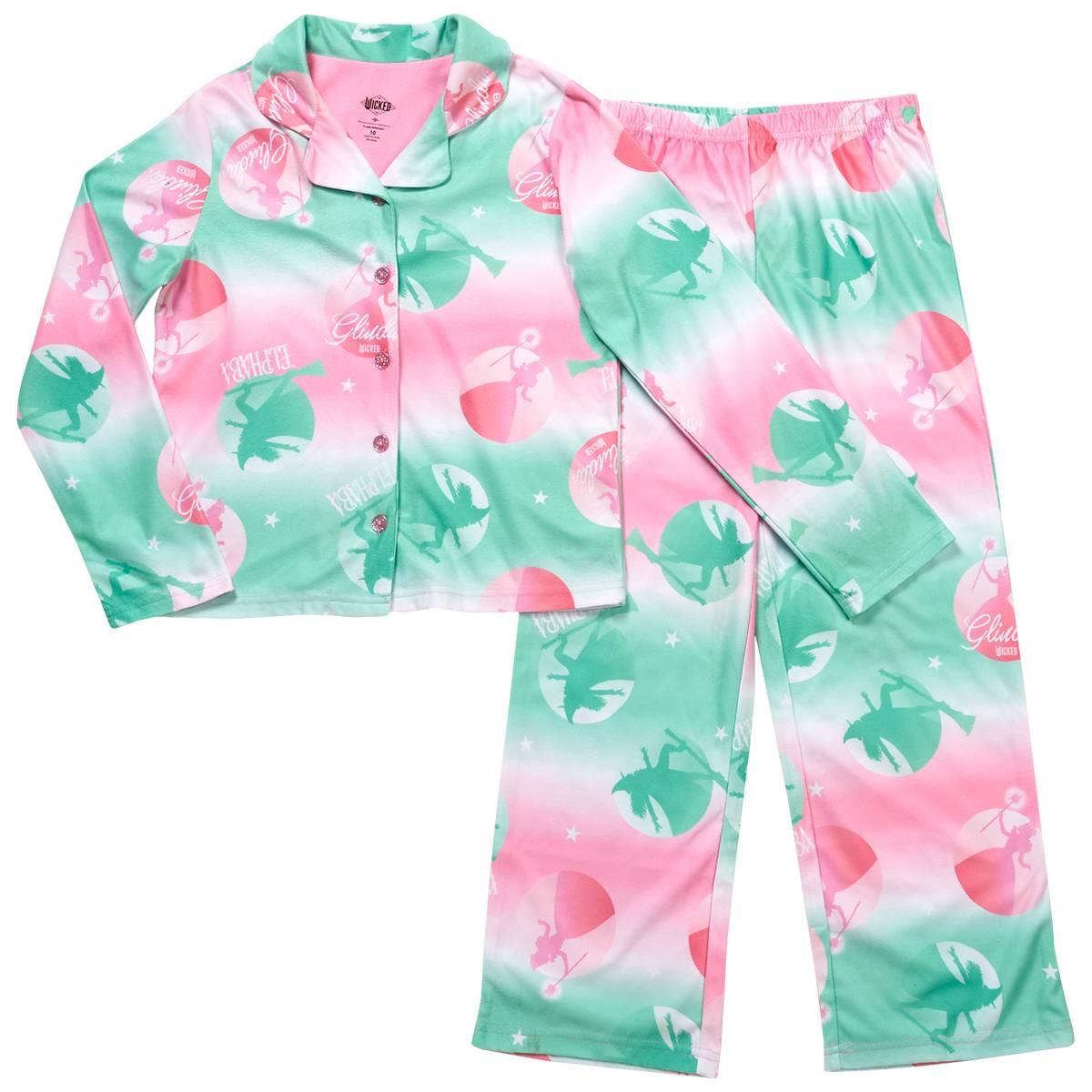 Girls Wicked 2pc. Ombre Glinda & Elphaba Fleece Pajama Set
