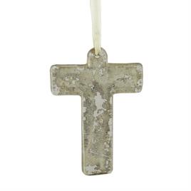 CC Christmas Decor Speckled Glass Letter T Christmas Ornament