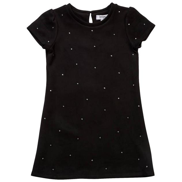 Girls (7-16) Speechless® Short Sleeve Suede Rhinestone Dress
