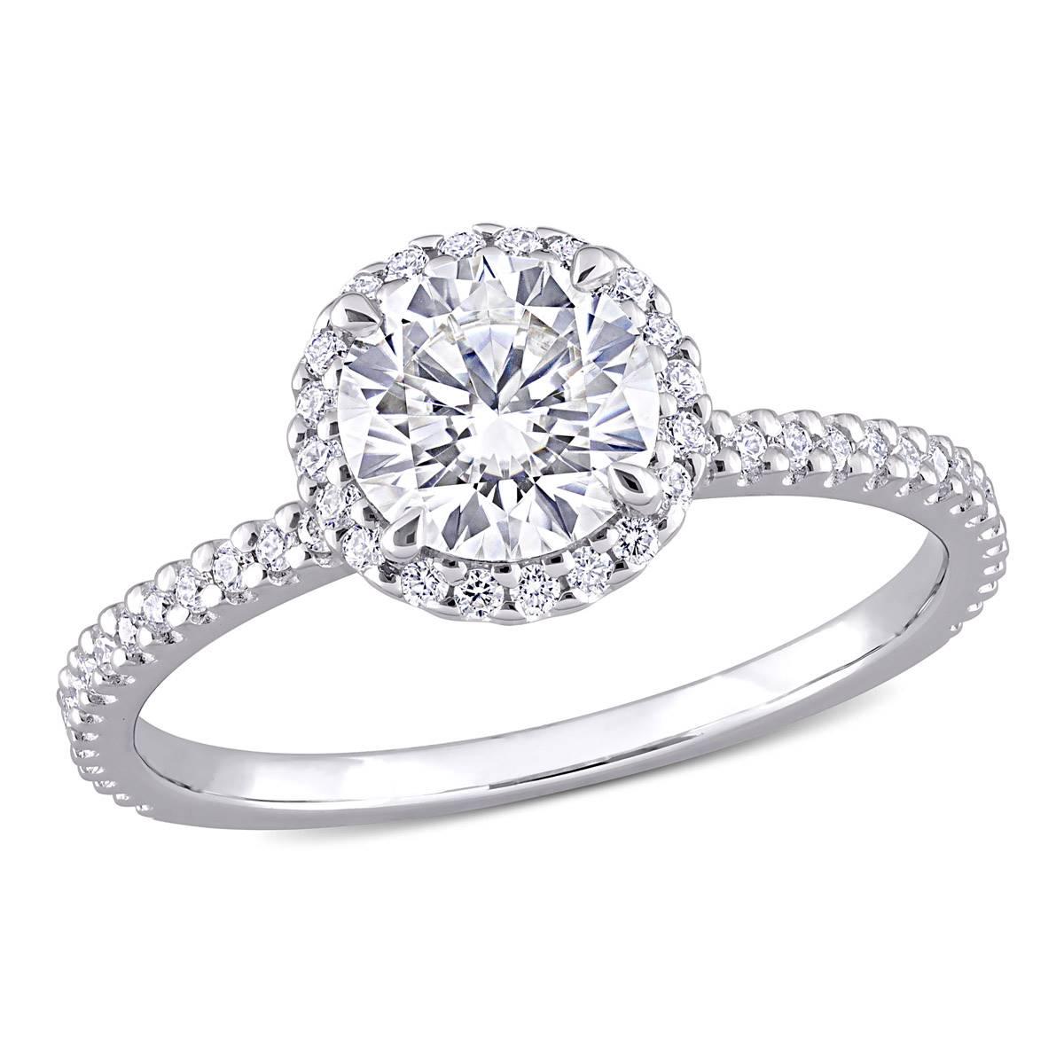 Gemstone Classics(tm) 1 1/4kt. Dew Moissanite Halo Ring
