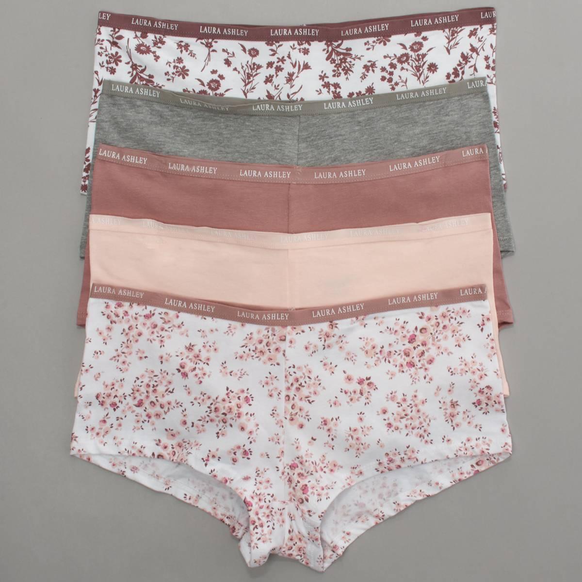 Womens Laura Ashley(R) 5pk Cotton Spandex Boyshort - LS2186-5PKT