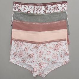 Womens Laura Ashley(R) 5pk Cotton Spandex Boyshort - LS2186-5PKT