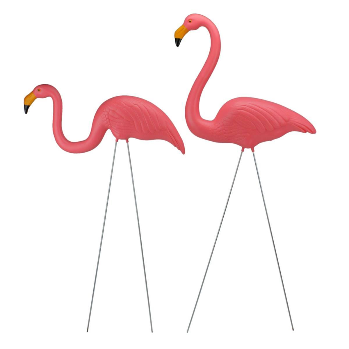 Northlight Seasonal Tropical Flamingo Lawn Stakes - Set of 2