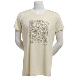 Womens Mountain and Isles Short Sleeve Floral Leaf Graphic Tee