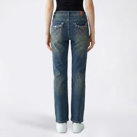 Juniors Gogo Jeans High Rise Rhinestone Pocket Straight Leg Jeans