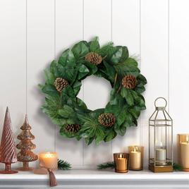 Puleo International 24in. Wreath with Magnolia Leaves