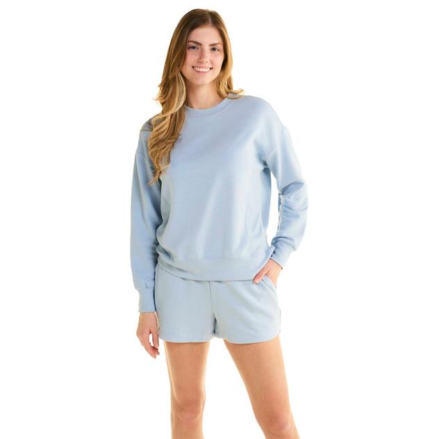 Womens RBX 2pc. French Terrry Crew Neck Sweatshirt & Shorts Set