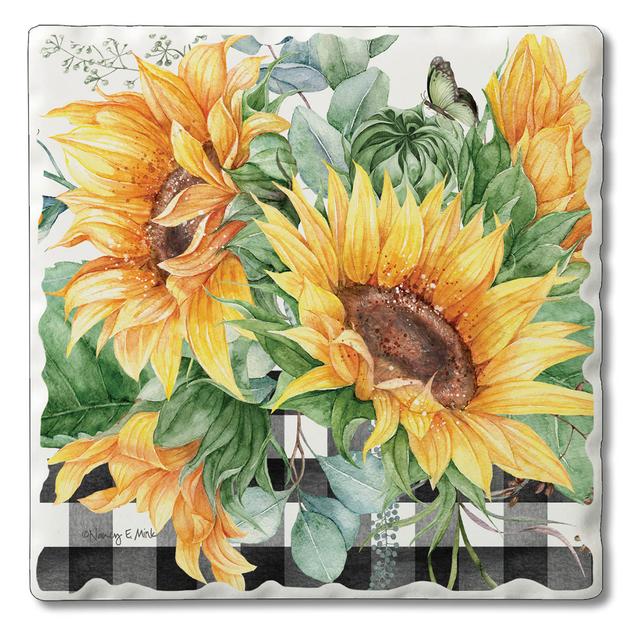 Thirstystone 4pk. Sunflower Fields Square Coasters Set
