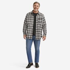 Mens Big & Tall Mountain Ridge Flannel Shirt - Chocolate/Gr/White