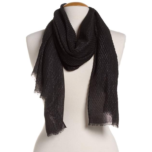 Womens Anne Klein Pleated Shimmer Oblong Scarf