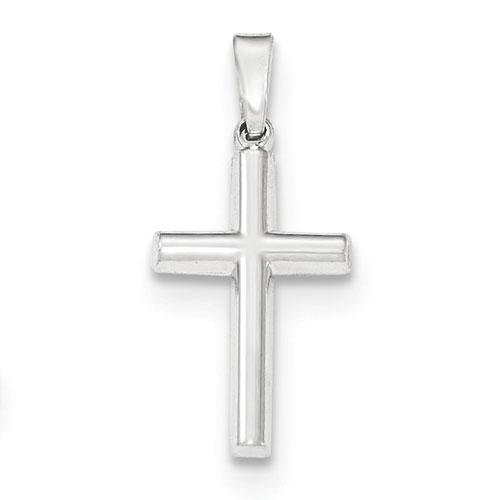 Unisex Gold Classics™ White Gold Polished Latin Cross Pendant