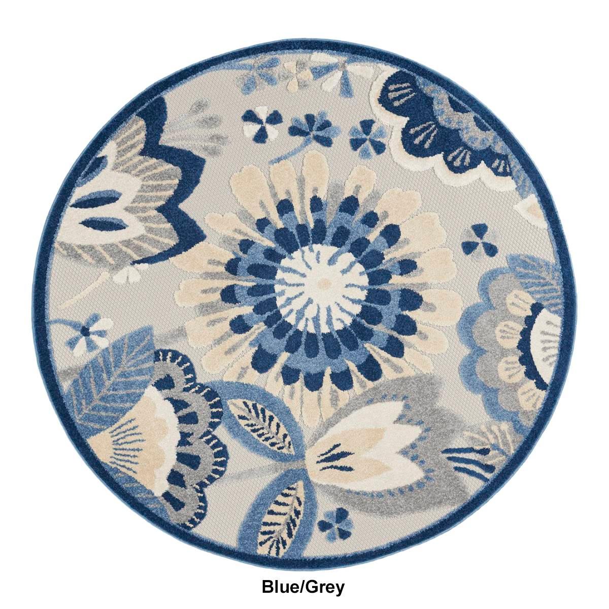Nourison Aloha Floral Contemporary Round Rug
