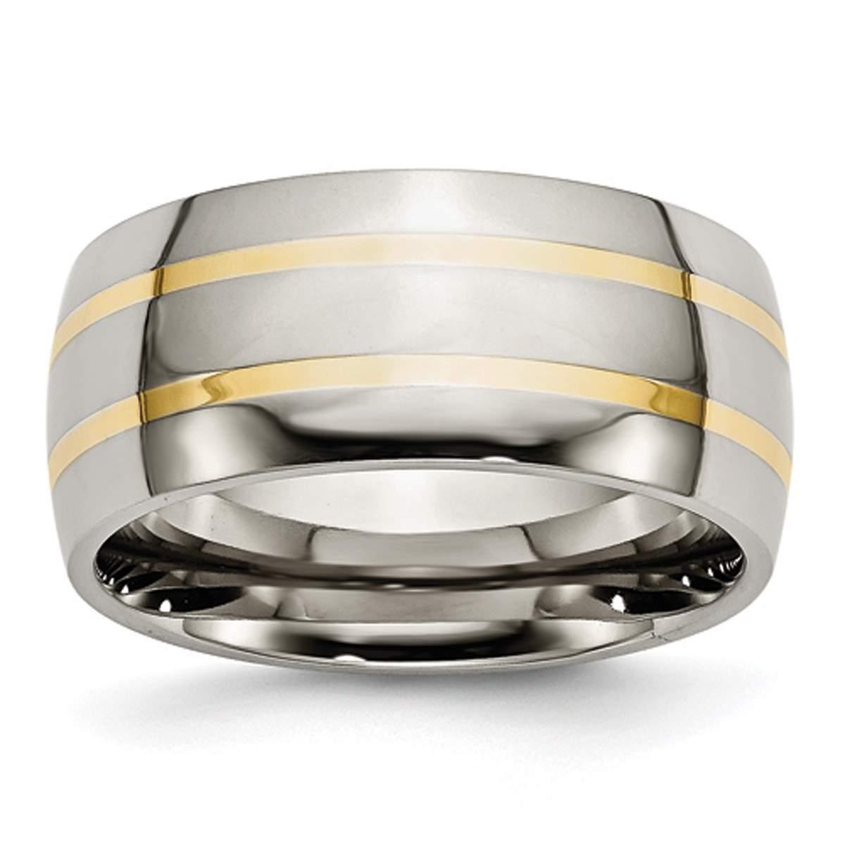 Mens Endless Affection(tm) 14kt. Yellow Inlay 10mm Wedding Band