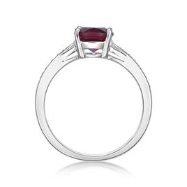 Sterling Silver Ring w/ Created Ruby & White Topaz Gemstones